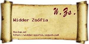 Widder Zsófia névjegykártya